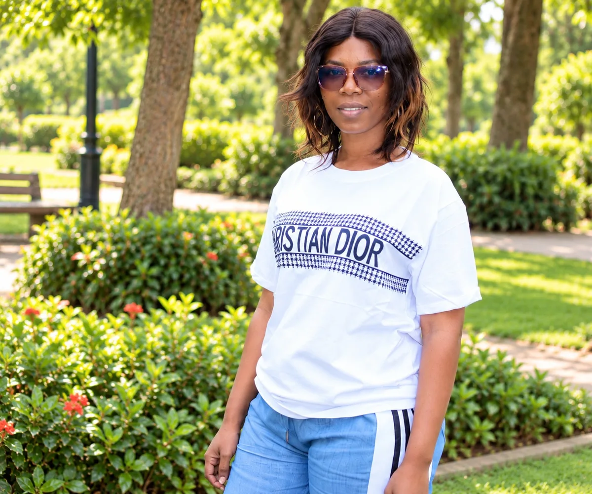 Liliane Uwase, founder and executive director of BRIGHT Association, in a park