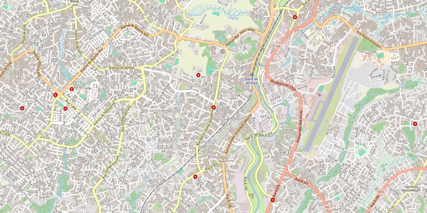 Map of the Efoulan neighbourhood in Yaoundé